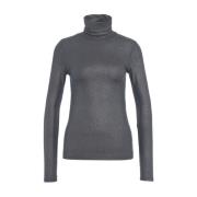 Zilveren T-shirts & Polos Aw24 Majestic Filatures , Gray , Dames