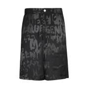 Viscose Bermuda Shorts Elastische Achterkant Alexander McQueen , Black...