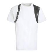 Gedrukte Katoenen Crew-Neck T-shirt Alexander McQueen , White , Heren