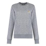 Katoenen Crew-Neck Sweatshirt Golden Goose , Gray , Dames