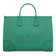 Leren Tote Tas MCM , Green , Dames