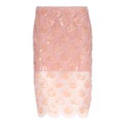 Roze Pailletten Rok met Rits Rotate Birger Christensen , Pink , Dames