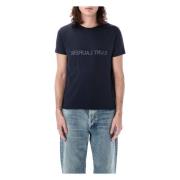 Blauwe Reverse Logo T-Shirt Aw24 Saint Laurent , Blue , Heren