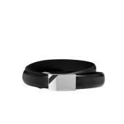 Klassieke Zwarte Leren Riem Calvin Klein , Black , Heren