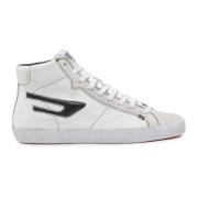 D-Relief Leren High Top Sneakers Diesel , White , Heren