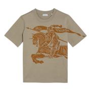 Korte mouw ronde hals T-shirt Burberry , Beige , Dames