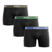 Heren Boxershorts 3-Pack Zwart Hugo Boss , Black , Heren