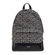 Rugzak met monogram Balmain , Black , Heren