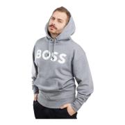 Heren hoodie grijs katoen lange mouw Hugo Boss , Gray , Heren