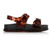 Plateau Sandalen Bruin/Zwart Brede Stijl Melissa , Brown , Dames