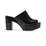 Platform Mule Sandalen Zwart Melissa , Black , Dames