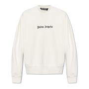 Sweatshirt met logo Palm Angels , White , Heren