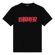 Korte Mouw Ronde Hals T-shirt Dsquared2 , Black , Heren