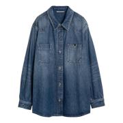 Denim Overhemd Valentino Garavani , Blue , Heren