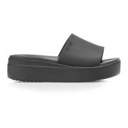 Zwarte Slide Sandalen Crocs , Black , Dames