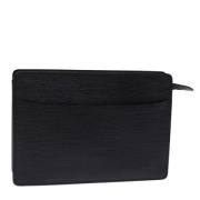 Pre-owned Leather clutches Louis Vuitton Vintage , Black , Dames