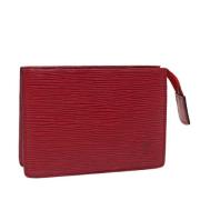 Pre-owned Leather pouches Louis Vuitton Vintage , Red , Dames