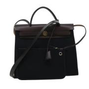 Pre-owned Canvas handbags Hermès Vintage , Black , Dames