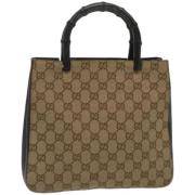 Pre-owned Leather handbags Gucci Vintage , Beige , Dames