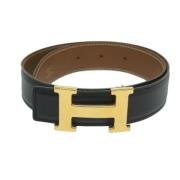 Pre-owned Leather belts Hermès Vintage , Black , Dames