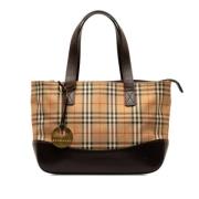 Pre-owned Leather handbags Burberry Vintage , Beige , Dames