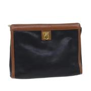 Pre-owned Leather clutches Celine Vintage , Black , Dames