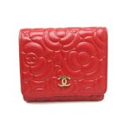 Pre-owned Leather wallets Chanel Vintage , Red , Dames