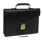 Pre-owned Leather briefcases Louis Vuitton Vintage , Black , Dames