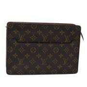 Pre-owned Canvas clutches Louis Vuitton Vintage , Brown , Dames