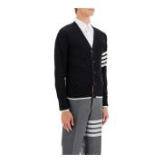 Klassieke V-hals wollen vest vrouwen Thom Browne , Black , Heren