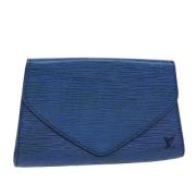 Pre-owned Leather clutches Louis Vuitton Vintage , Blue , Dames