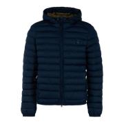 Heren Winterjas Blauw Met Capuchon Invicta , Blue , Heren