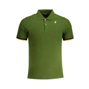 Groene Polo Shirt met Contrastdetails K-Way , Green , Heren