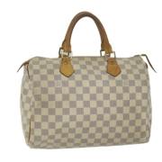 Pre-owned Canvas handbags Louis Vuitton Vintage , White , Dames