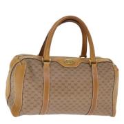 Pre-owned Leather travel-bags Gucci Vintage , Beige , Dames