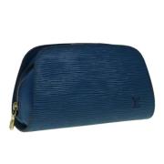 Pre-owned Leather pouches Louis Vuitton Vintage , Blue , Dames