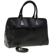 Pre-owned Leather travel-bags Louis Vuitton Vintage , Black , Dames