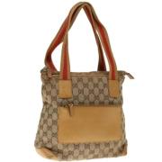 Pre-owned Canvas totes Gucci Vintage , Beige , Dames