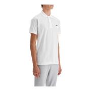 Contrast Logo Katoenen Polo Lacoste , White , Heren