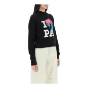 I Love PA Organisch Katoenen Sweatshirt Palm Angels , Black , Dames