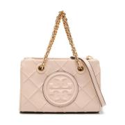 Gewatteerde leren schoudertas met gouden details Tory Burch , White , ...