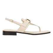 Dubbele Gancio Ornament Sandaal Salvatore Ferragamo , Beige , Dames