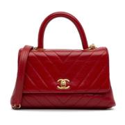 Pre-owned Leather chanel-bags Chanel Vintage , Red , Dames