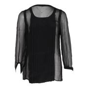 Pre-owned Silk tops Miu Miu Pre-owned , Black , Dames