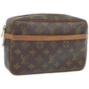 Pre-owned Canvas clutches Louis Vuitton Vintage , Brown , Dames