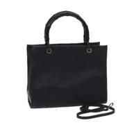 Pre-owned Leather handbags Gucci Vintage , Black , Dames