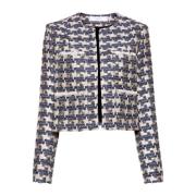 Houndstooth Tweed Jassen IRO , Blue , Dames