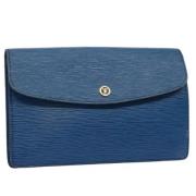 Pre-owned Leather clutches Louis Vuitton Vintage , Blue , Dames