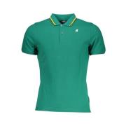 Groene Polo Shirt met Contrastdetails K-Way , Green , Heren