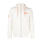 Fluo Logo Zipped Hoodie Sun68 , Beige , Heren